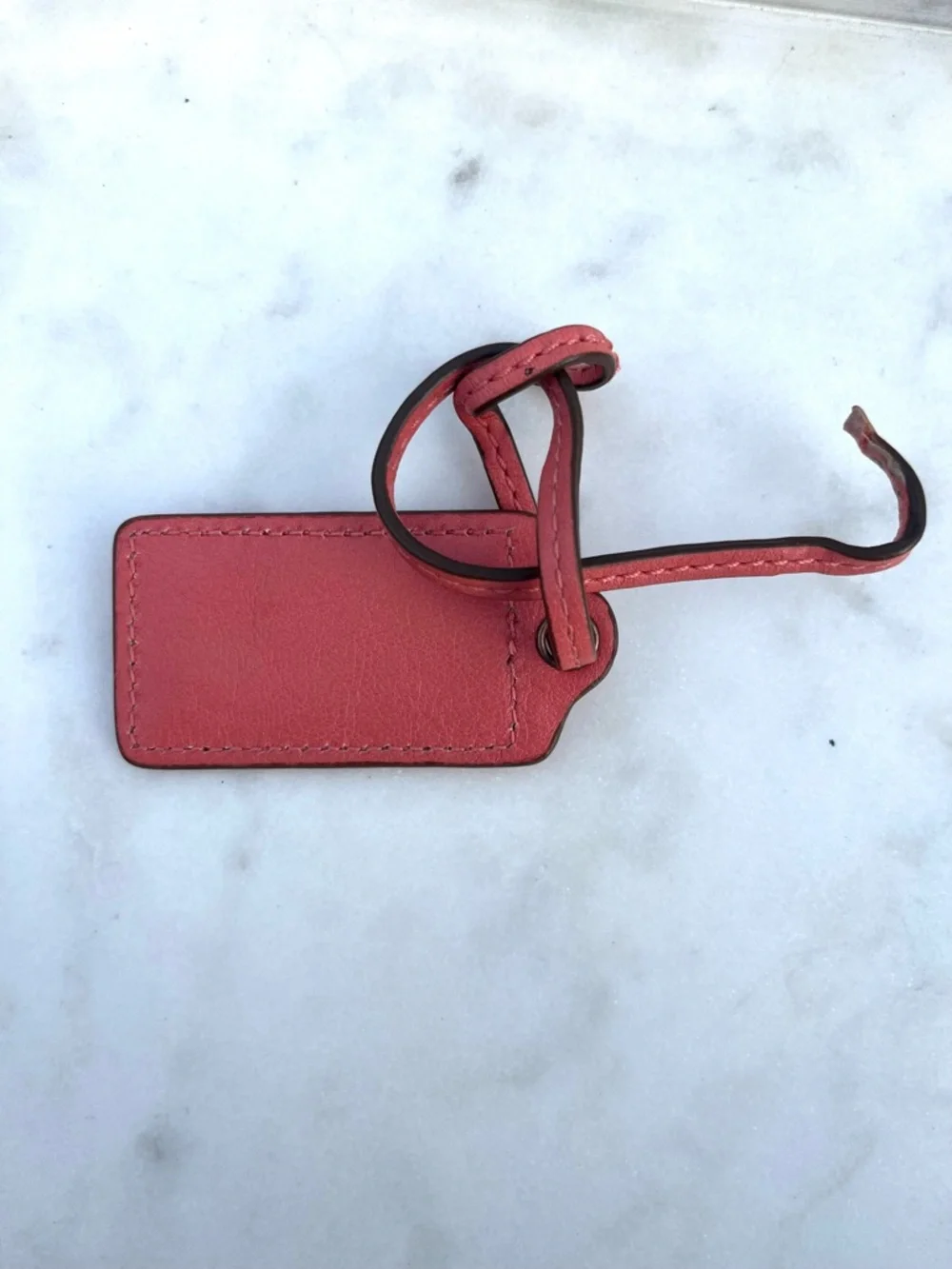 COACH Vintage Leather Hang Tag, Coral Pink LARGE - Picture 3 of 3